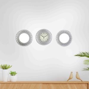 Creative Silver Color Wall Clock Set By Stories