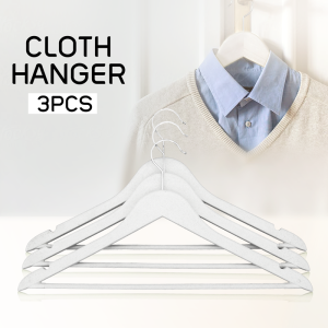White Cloth Hanger Set Of 3 By Stories  