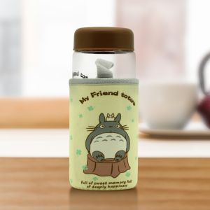 Totoro Water Bottle Glass With Fabric Cover 280Ml By Stories 