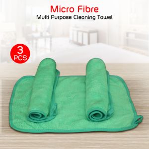 Micro Fibre Light Green Multi Purpose Clean Towel Set Of 3 By Stories 