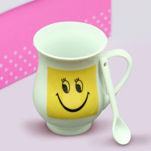Smily Coffee Mug Wht/Ylw By Stories 
