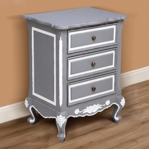 Megane Vintage Side Table with Mahogany Wood In Distress Finish by Stories 