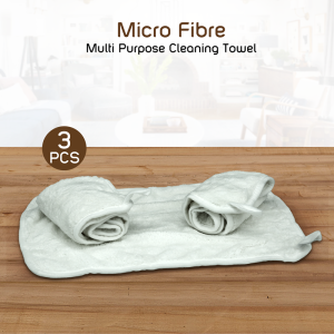 Micro Fibre White Multi Purpose Clean Towel Set Of 3 By Stories 