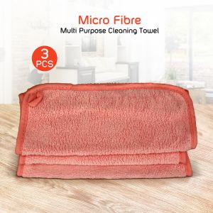 Micro Fibre Multi Purpose Pink Clean Towel Set Of 3 By Stories 