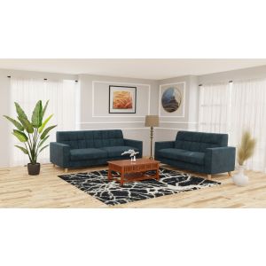 Joyo Fabric Sofa Set 3+2 in Blue By Stories