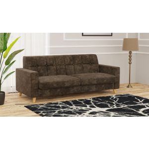 Joyo 3 Seater Fabric Sofa in Coffee By Stories