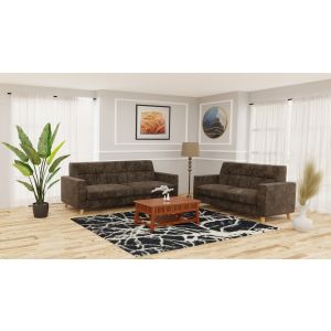 Joyo Fabric Sofa Set 3+2 In Coffee By Stories