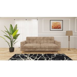 Joyo 3 Seater Fabric Sofa in Beige By Stories