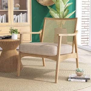 Wooden Leisure Chair With Cushion By  Stories