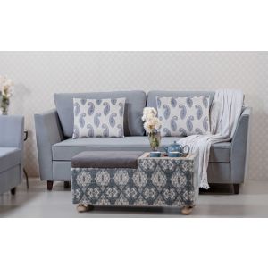 Miranda Fabric Sofa 3 Seater in Grey Color By Stories