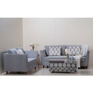 Miranda Fabric Sofa Set in Grey Color By Stories