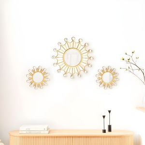 Sun Shape Wall Mirror Set of 3 By Stories