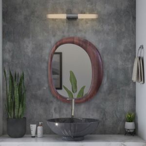 Brown Wooden Wall Mirror
