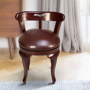 Putar Stool with Mahogany Wood Finish By Stories