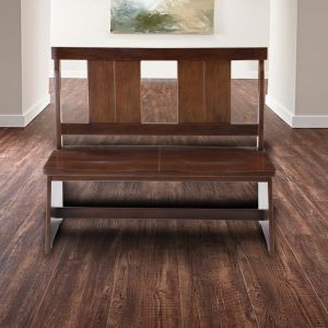 Mahogany Wooden Bench with Backrest