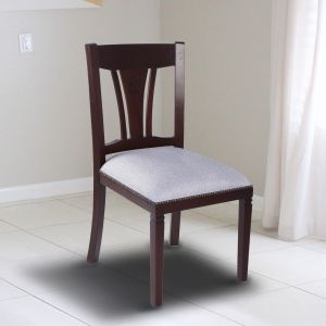 Mahogany Wood Dining Chair with Cushion  