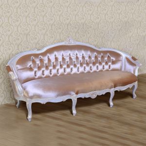 Solona Mahogany Wood 3 Seater Sofa By Stories
