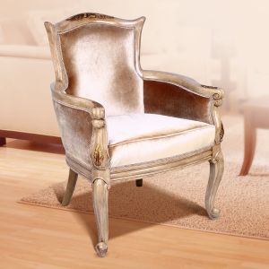 Fabio White Antique 1 Seater Wooden Sofa By Stories