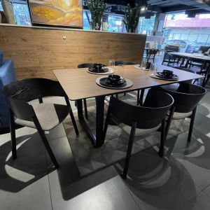 Ulmer 6 Seater Dining Table  Black In Walnut  Finish  By Stories 