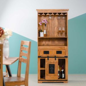 Wooden Designer Wine Rack 1 Door By Stories