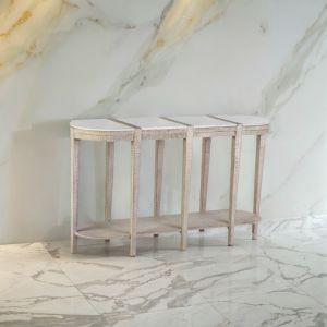 Oval Console with Marble Top By Stories