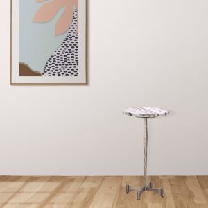 Iron Side Table With Ash Marble Top By Stories