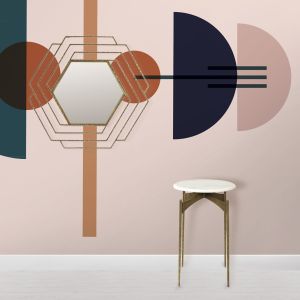 Iron Side Table with Marble Top By Stories