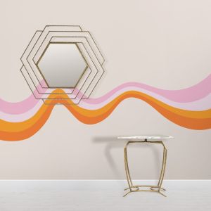 Iron Side Table with Marble Rectangle Top By Stories