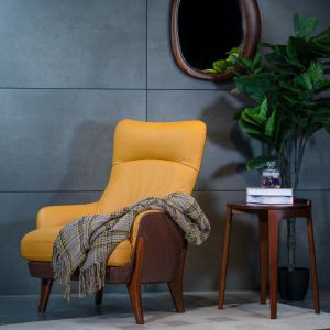 Beautiful Wing Chair in Orange Colour By Stories