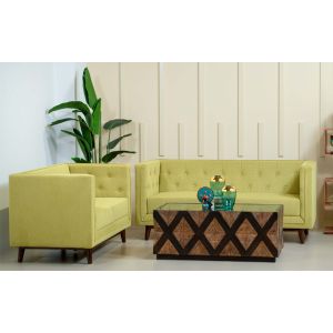 Winfield Fabric Sofa Set in Green Colour By Stories