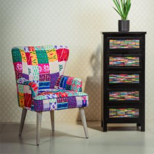 Ethnic Fabric Leisure Chair By  Stories