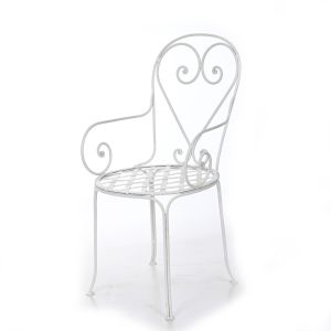 iron chair, garden chair, white garden chair