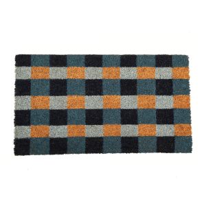 Checkered Printed Natural Coir Door Mat By Stories