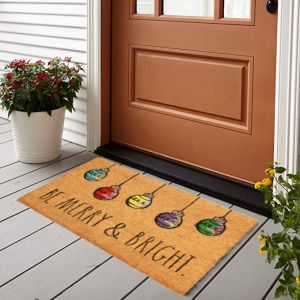 Decorative Lights Printed Natural Coir Door Mat By Stories