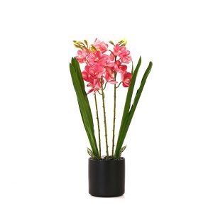 Pink Artificial Orchid Flower With Pot By Stories