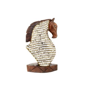 Wooden Horse Face with Glass By Stories