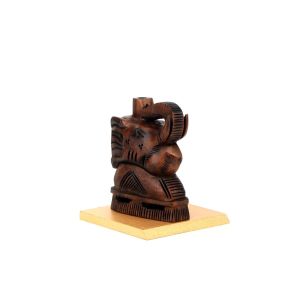 Wooden Elephant Cone Burner With Base By Stories