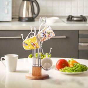 Steel Mug Stand with 6 Holders | Durable & Stylish Coffee Mug Organizer for Kitchen & Office by Stories