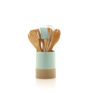 Kitchen Tools Set With Ceramic Holder Blue By Stories