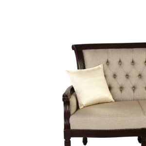 Poly Satin Cushion Cover With Zipper In Cream Colour By Stories