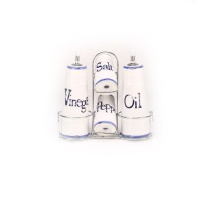 White and Blue Cruet Set By Stories