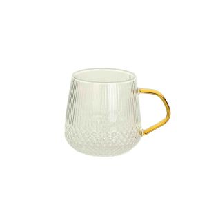  Glass Cup 400ml With Golden Handle By Stories