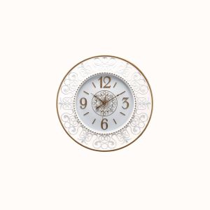White and Gold Analog Wall Clock 45 CM By Stories