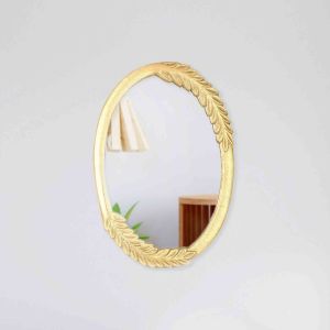 Olive Leaf Iron Mirror Brass Finish By Stories