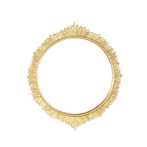 Circle Leaf Iron Mirror Brass Finish By Stories
