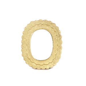 Oval Shaped Antique Iron Mirror By Stories
