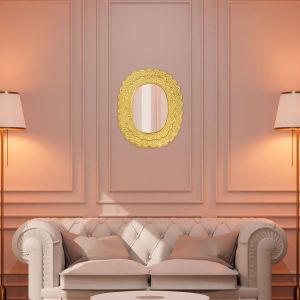 Oval Shaped Antique Iron Mirror By Stories