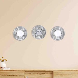 Silver Color Wall Set Clock