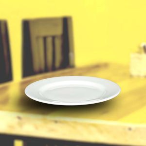 Tata Rimmed Dinner Plate White 10.5" by Stories