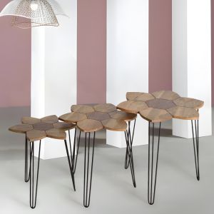 Wooden Side Table Set